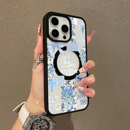 Adorable Magnetic Case Suitable For IPhone11/12/13/14/15/16/17/Promax Christian Collage In Blue MagSafe Compatible, Lightweight, Anti-Fall| Girly & Chic Style,Suitable For IPhone17 Air