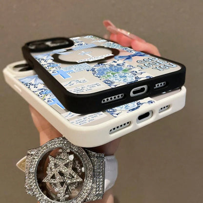 Adorable Magnetic Case Suitable For IPhone11/12/13/14/15/16/17/Promax Christian Collage In Blue MagSafe Compatible, Lightweight, Anti-Fall| Girly & Chic Style,Suitable For IPhone17 Air