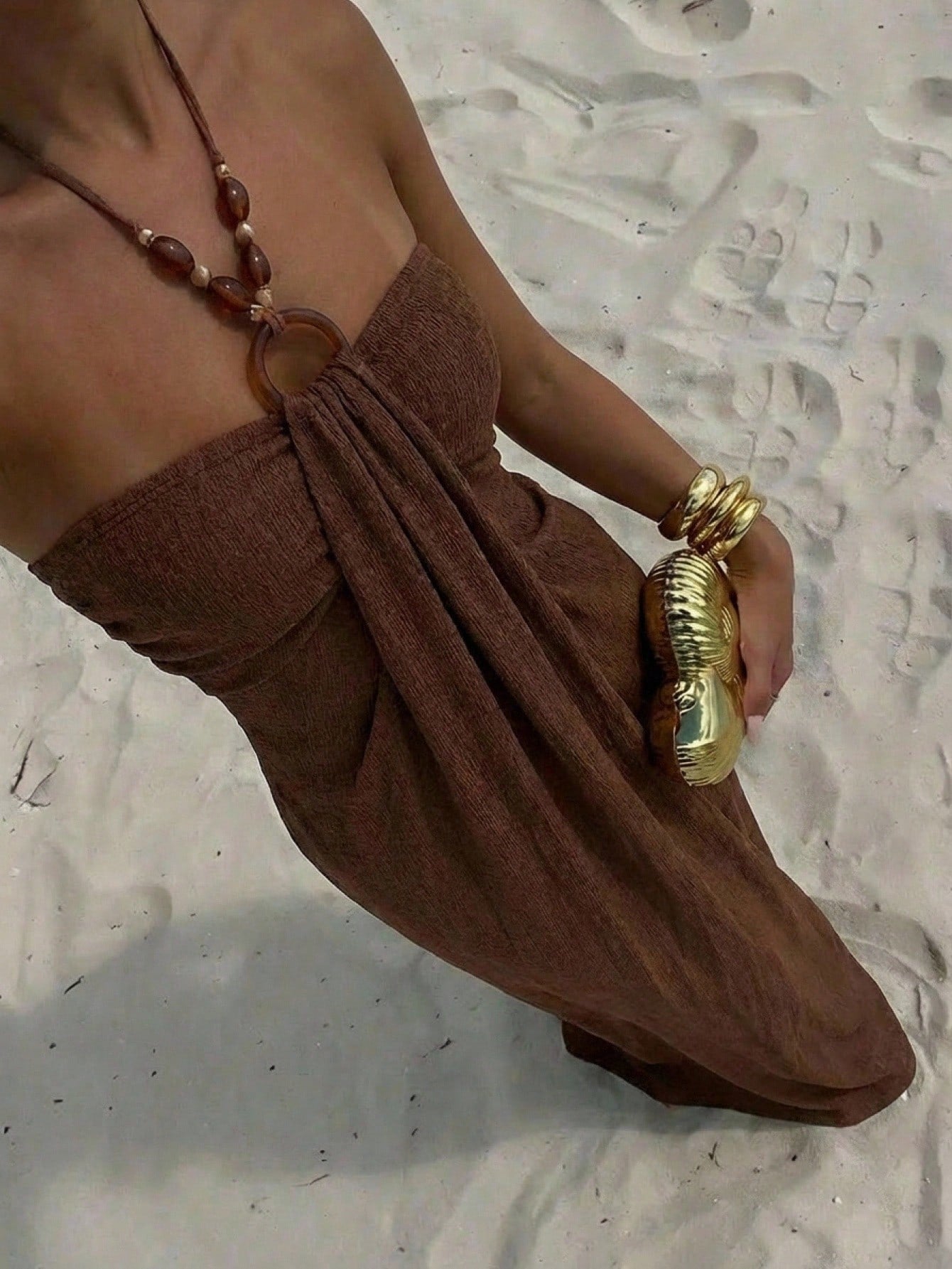 Aloruh Women's Spaghetti Strap Beaded Decor Leopard Print Fitted Long Dress Beach Vacation Light Green Summer Tropical Boho