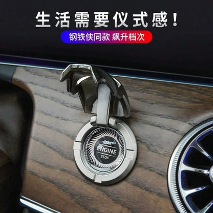 Aluminum Alloy Start Button Cover, Ignition Switch Protection Sticker, Car Interior Start Ring