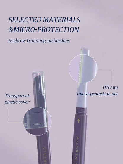 Amortals 2PCS Two-Headed Set, Large & Small Dual Blades Precision Trimming Anti-Scratch Portable Eyebrow Shaver For Shaping Detailing Daily Makeup Travel Beginners, Viral Budget Must-Have J-Beauty Gro