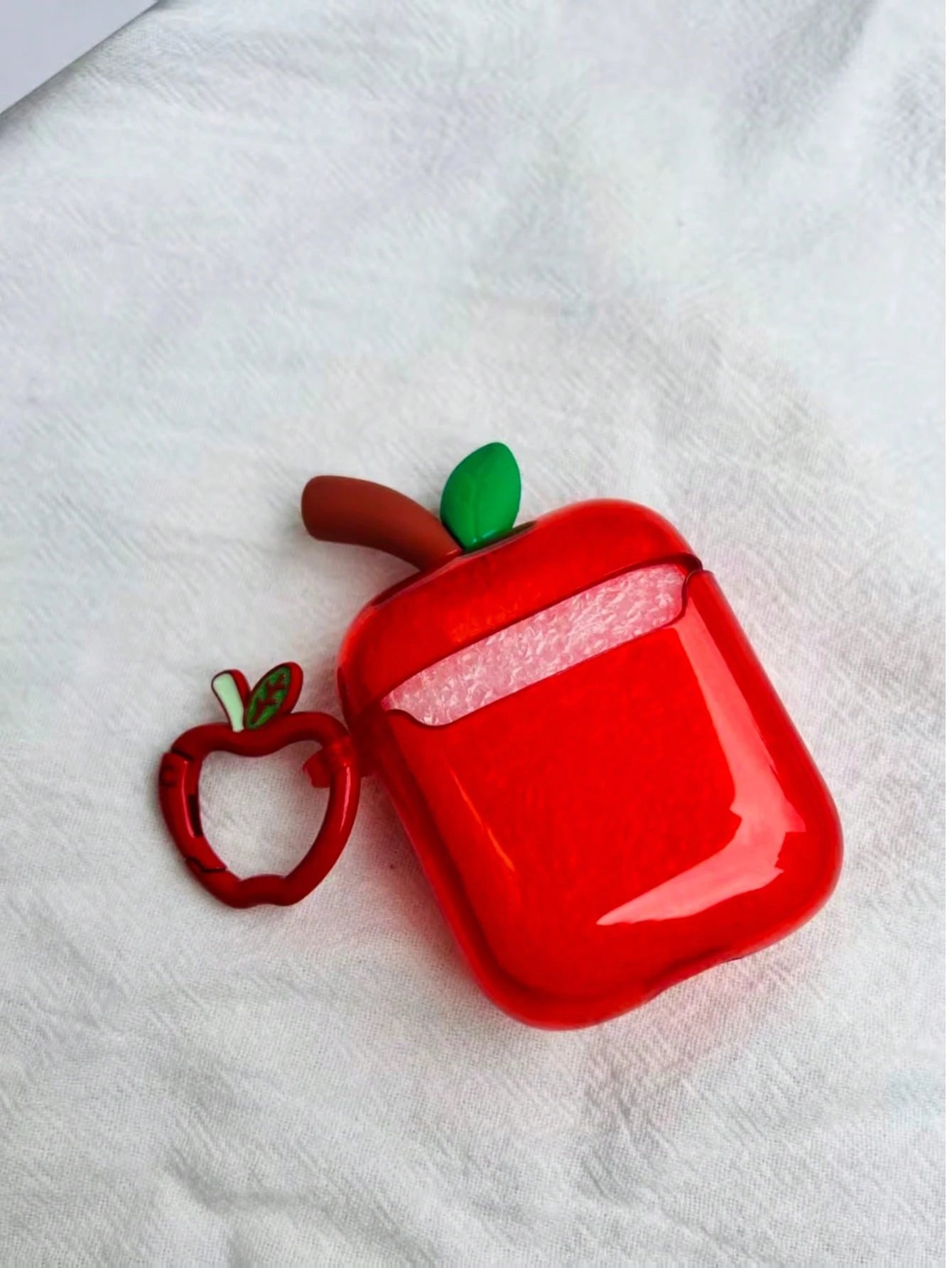 Apple Graphic Semi-Transparent Cute 3D Apple Protective Case Suitable For AirPods Pro 3/Pro 2/3rd Gen Bluetooth Earphones, 2nd Gen Apple 4 Earphone Case