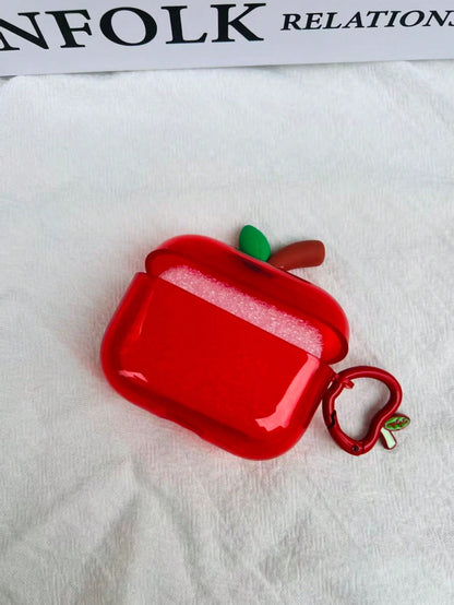 Apple Graphic Semi-Transparent Cute 3D Apple Protective Case Suitable For AirPods Pro 3/Pro 2/3rd Gen Bluetooth Earphones, 2nd Gen Apple 4 Earphone Case