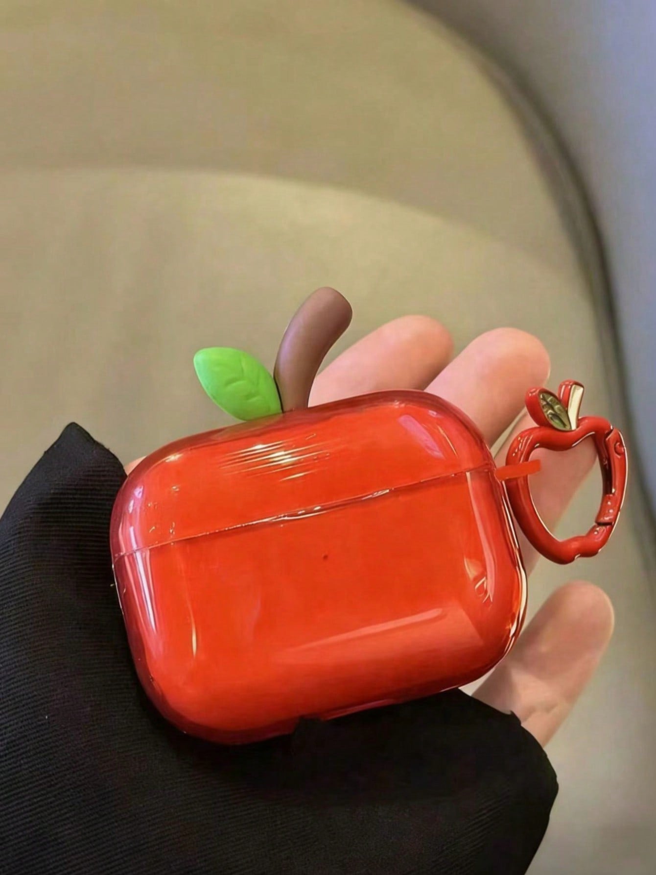 Apple Graphic Semi-Transparent Cute 3D Apple Protective Case Suitable For AirPods Pro 3/Pro 2/3rd Gen Bluetooth Earphones, 2nd Gen Apple 4 Earphone Case