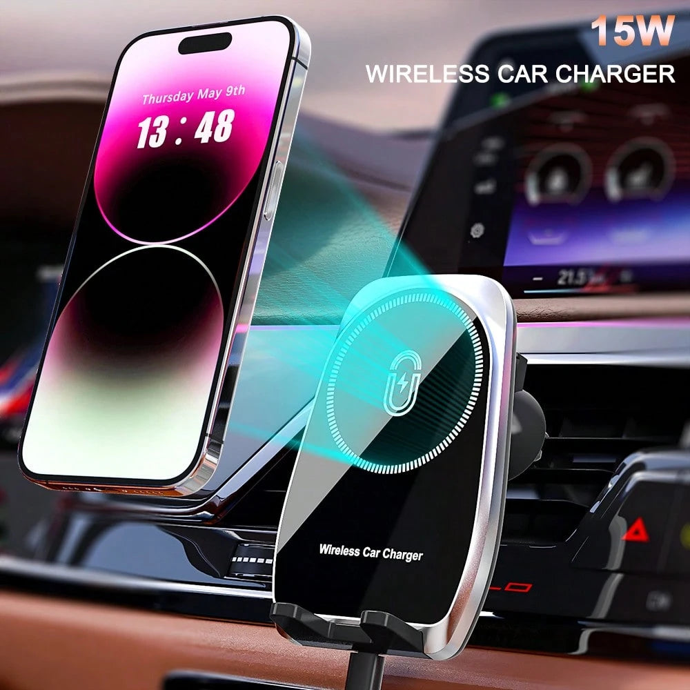 Apple MagSafe Car Charger [15W Fast Wireless Charging, 30+ Lbs Strong Adsorption & 2800gf Magnetic Force] 360° Adjustable Car Phone Holder, Compatible With Apple 12-17 Series 11, Fast Charging Magneti