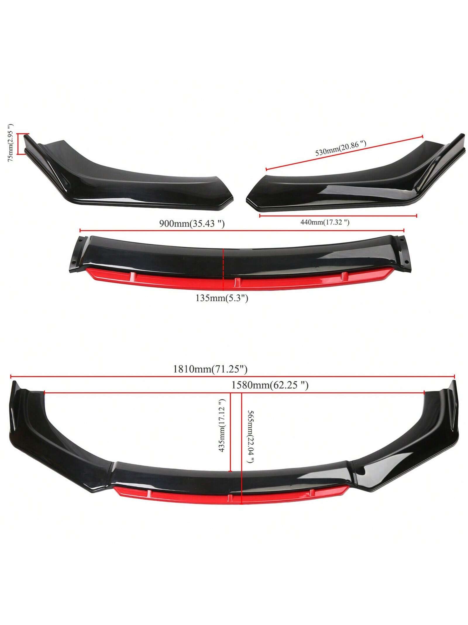 Areyourshop Front Bumper Lip Spoiler, Car Universal Adjustable Spoiler Splitter Diffuser Protector, Compatible With Accord Civic Toyota Camry, VW MK5 MK6 MK7, Benz AMG GTR, Mitsubishi Lancer