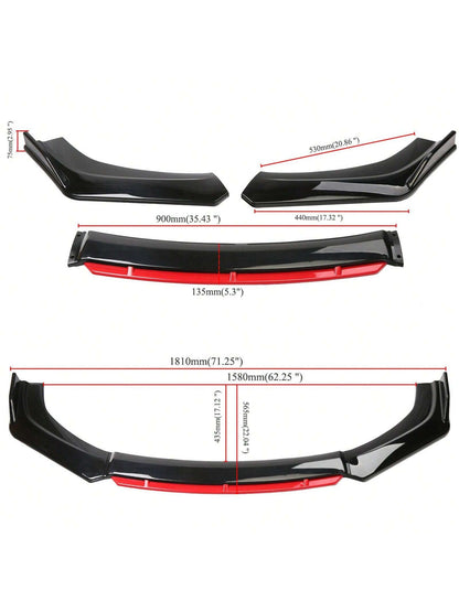 Areyourshop Front Bumper Lip Spoiler, Car Universal Adjustable Spoiler Splitter Diffuser Protector, Compatible With Accord Civic Toyota Camry, VW MK5 MK6 MK7, Benz AMG GTR, Mitsubishi Lancer