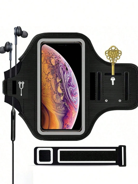 Armband Compatible With IPhone 16 Pro Max/16 Plus/15 Pro Max/15 Plus/14 Pro Max/14 Plus/13 Pro Max/12 Pro Max/11 Pro Max/Xs Max, Sweat-Resistant Running Pouch With Key Holder And Card Slot