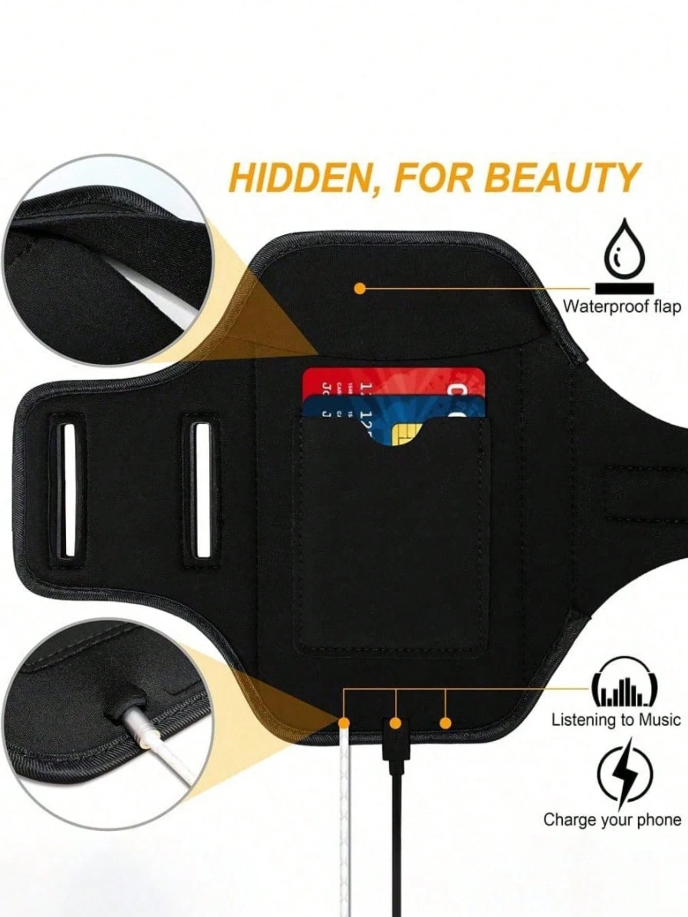 Armband Compatible With IPhone 16 Pro Max/16 Plus/15 Pro Max/15 Plus/14 Pro Max/14 Plus/13 Pro Max/12 Pro Max/11 Pro Max/Xs Max, Sweat-Resistant Running Pouch With Key Holder And Card Slot