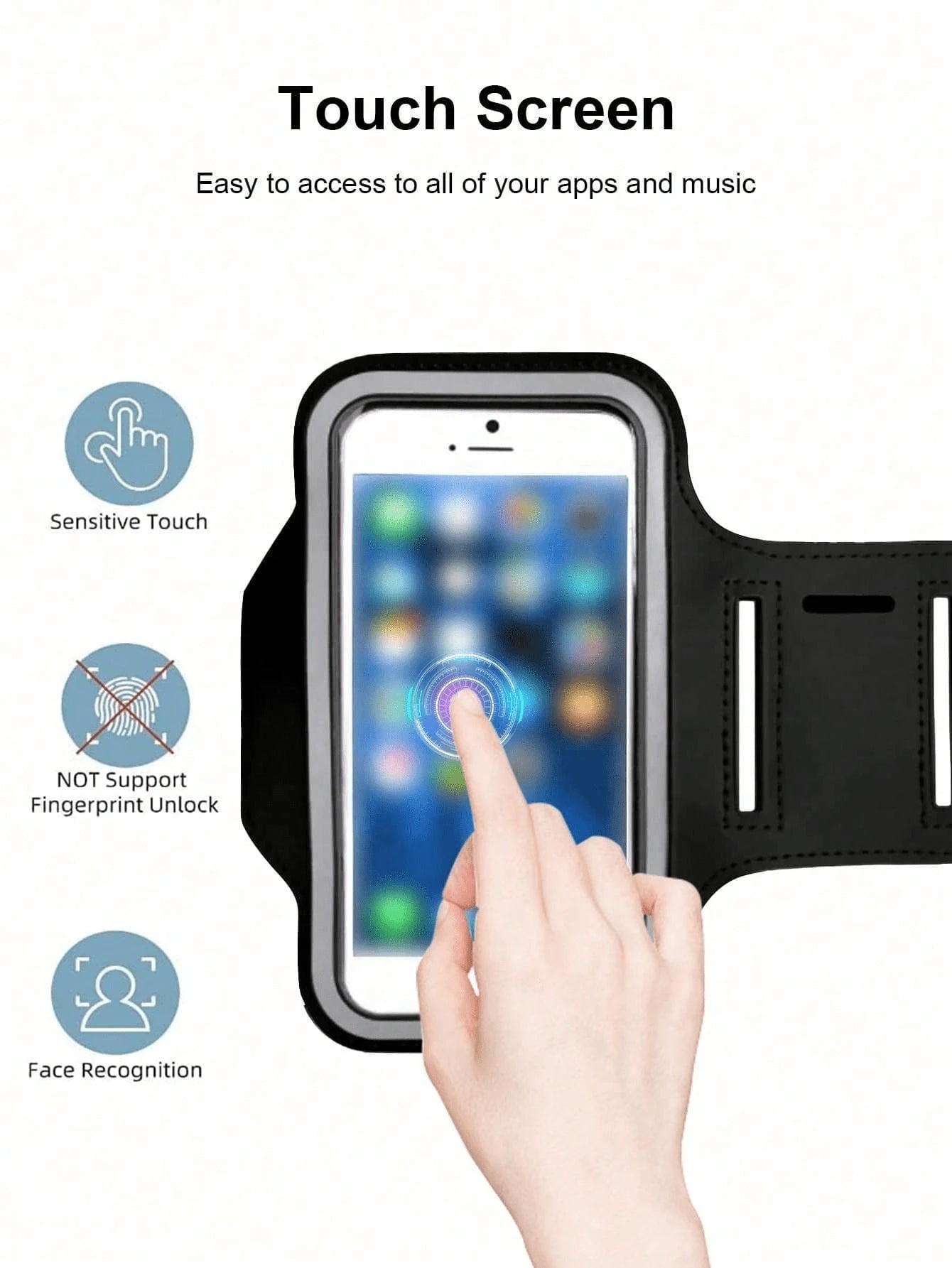 Armband Compatible With IPhone 16 Pro Max/16 Plus/15 Pro Max/15 Plus/14 Pro Max/14 Plus/13 Pro Max/12 Pro Max/11 Pro Max/Xs Max, Sweat-Resistant Running Pouch With Key Holder And Card Slot