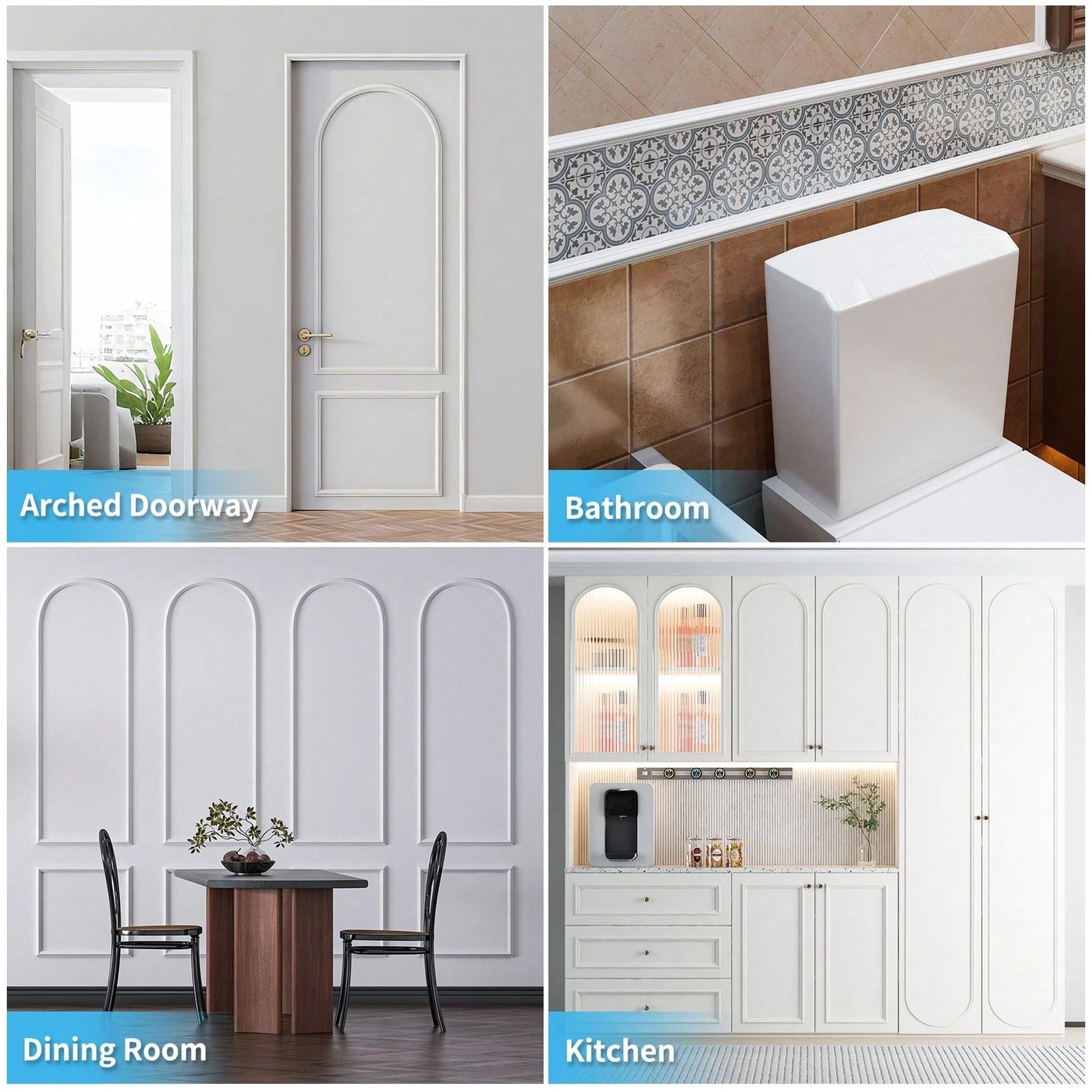 Art3d 30Ft Flexible Peel And Stick Crown Molding Trim, Self-Adhesive Panel Moulding Décor Lines For Wall Door Cabinet Frame, Mirror Window Borders & Home DIY, Black