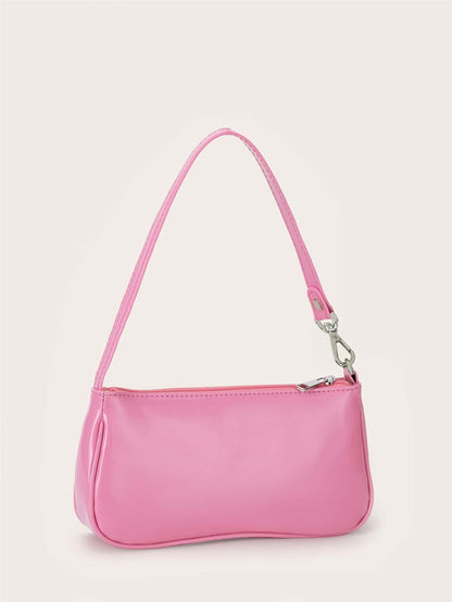 Artificial Patent Leather Bag Pink For Teen Girls Women College Students,Rookies & White-Collar Workers Perfect For Office,College,Work,Business,Commute Valentines