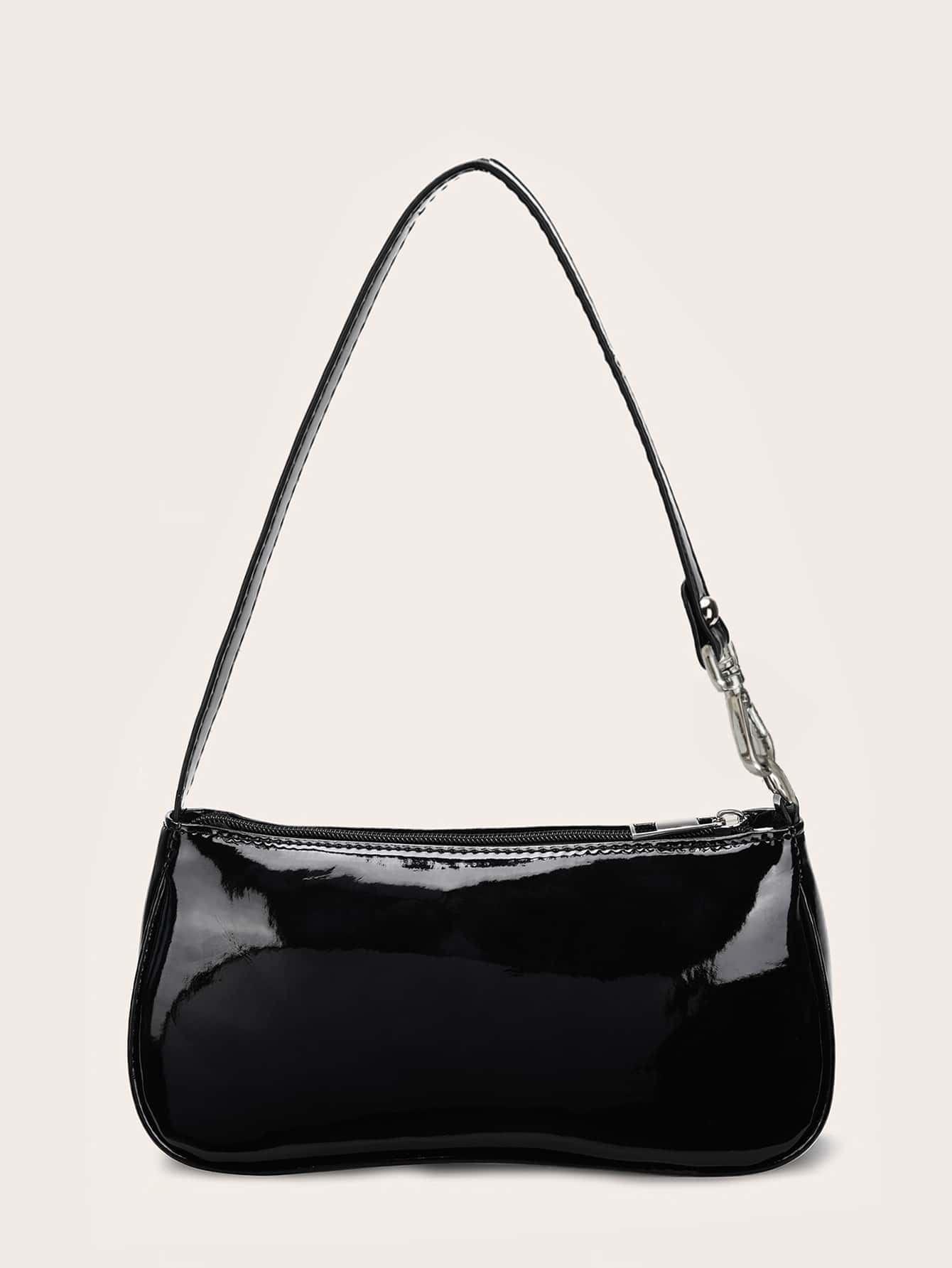 Artificial Patent Leather Bag Pink For Teen Girls Women College Students,Rookies & White-Collar Workers Perfect For Office,College,Work,Business,Commute Valentines