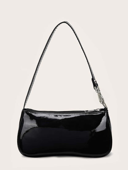 Artificial Patent Leather Bag Pink For Teen Girls Women College Students,Rookies & White-Collar Workers Perfect For Office,College,Work,Business,Commute Valentines