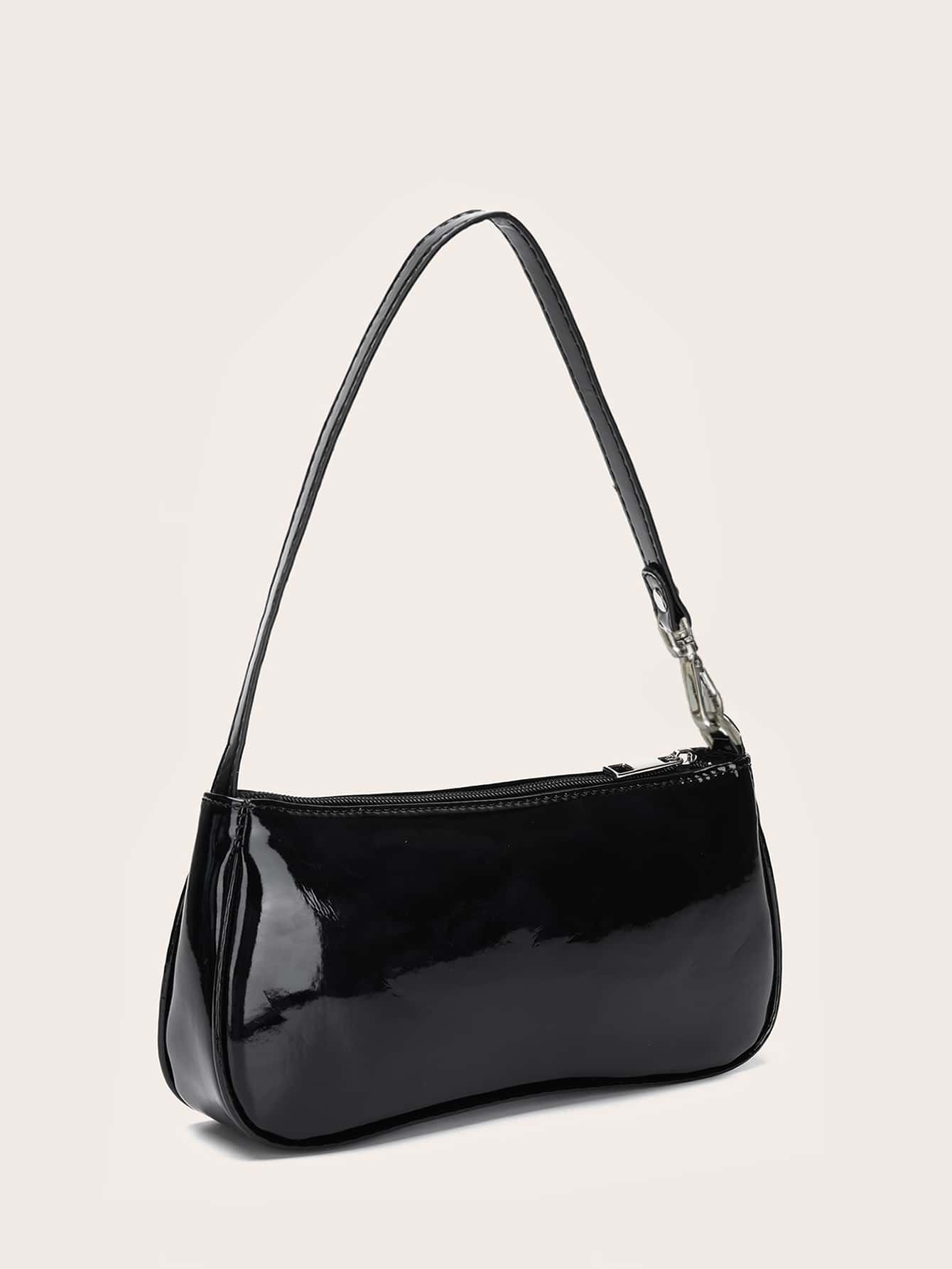 Artificial Patent Leather Bag Pink For Teen Girls Women College Students,Rookies & White-Collar Workers Perfect For Office,College,Work,Business,Commute Valentines