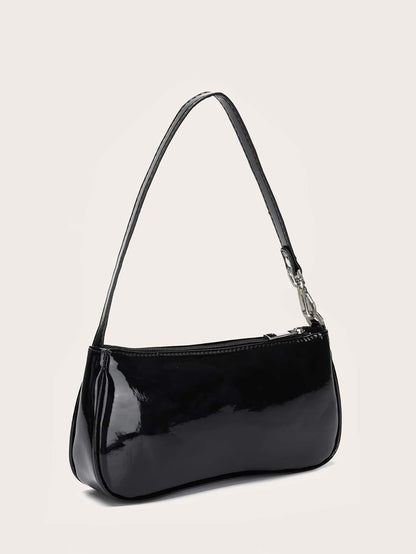 Artificial Patent Leather Bag Pink For Teen Girls Women College Students,Rookies & White-Collar Workers Perfect For Office,College,Work,Business,Commute Valentines