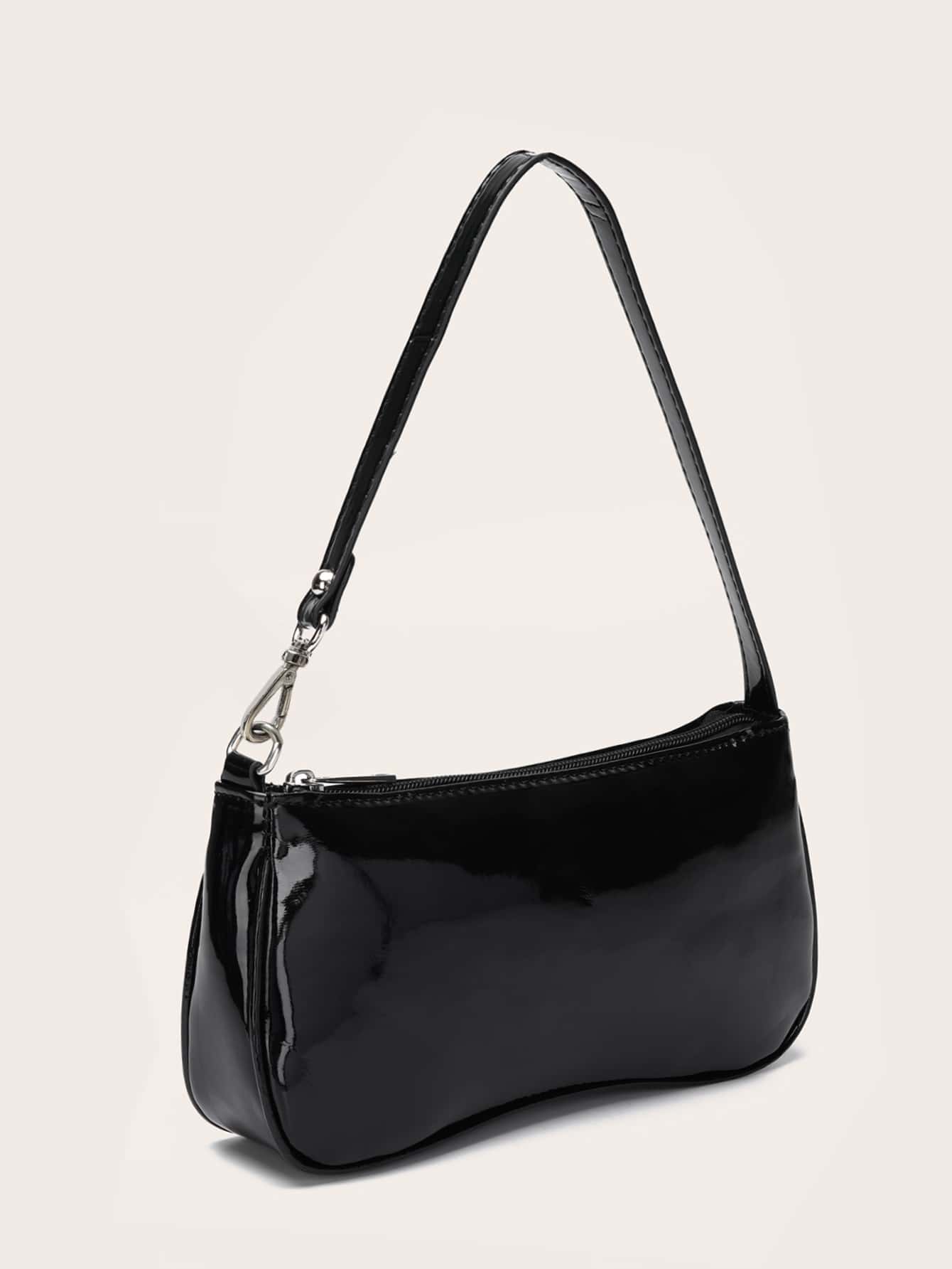 Artificial Patent Leather Bag Pink For Teen Girls Women College Students,Rookies & White-Collar Workers Perfect For Office,College,Work,Business,Commute Valentines