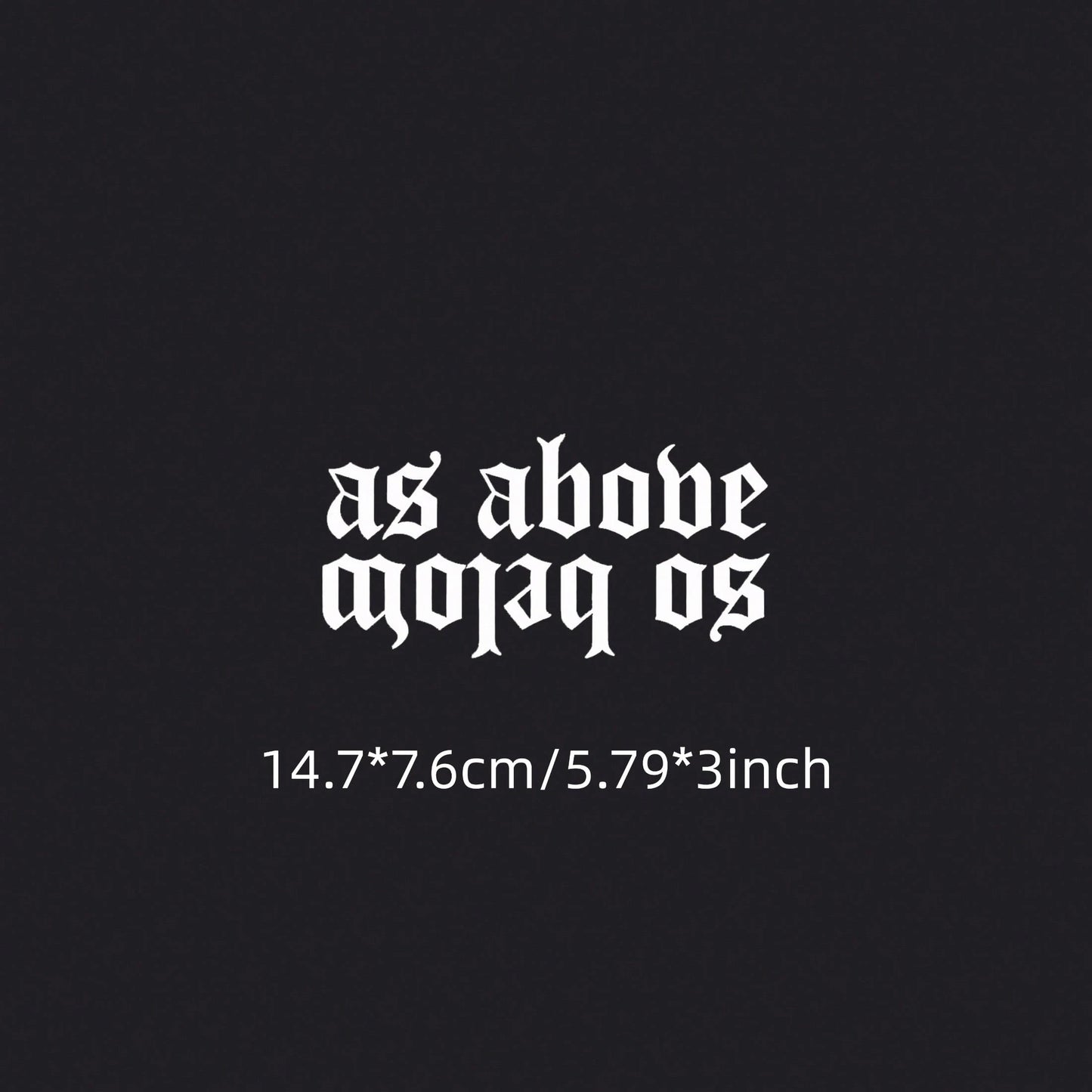 As Above So Below Gothic Font Car Sticker, Waterproof Vinyl Window Decal, Mystical Spiritual Text Decor Sticker For Auto Truck SUV Motorcycle, DIY Vehicle Exterior Accessories