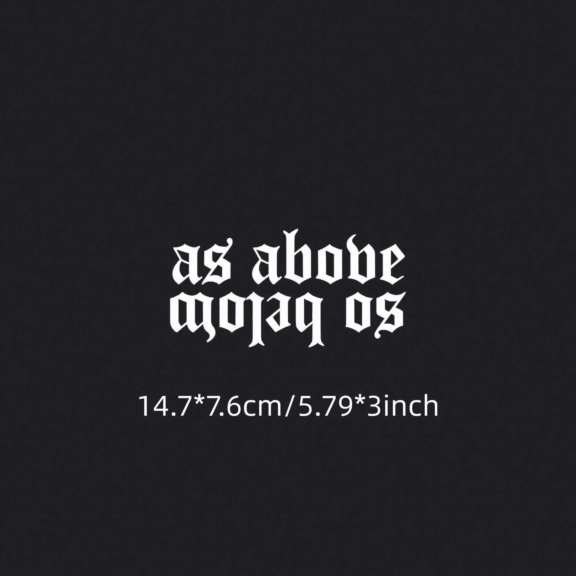 As Above So Below Gothic Font Car Sticker, Waterproof Vinyl Window Decal, Mystical Spiritual Text Decor Sticker For Auto Truck SUV Motorcycle, DIY Vehicle Exterior Accessories