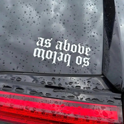 As Above So Below Gothic Font Car Sticker, Waterproof Vinyl Window Decal, Mystical Spiritual Text Decor Sticker For Auto Truck SUV Motorcycle, DIY Vehicle Exterior Accessories