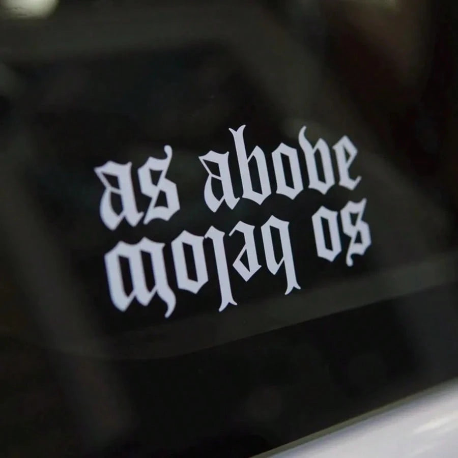 As Above So Below Gothic Font Car Sticker, Waterproof Vinyl Window Decal, Mystical Spiritual Text Decor Sticker For Auto Truck SUV Motorcycle, DIY Vehicle Exterior Accessories