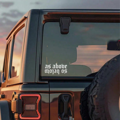 As Above So Below Gothic Font Car Sticker, Waterproof Vinyl Window Decal, Mystical Spiritual Text Decor Sticker For Auto Truck SUV Motorcycle, DIY Vehicle Exterior Accessories