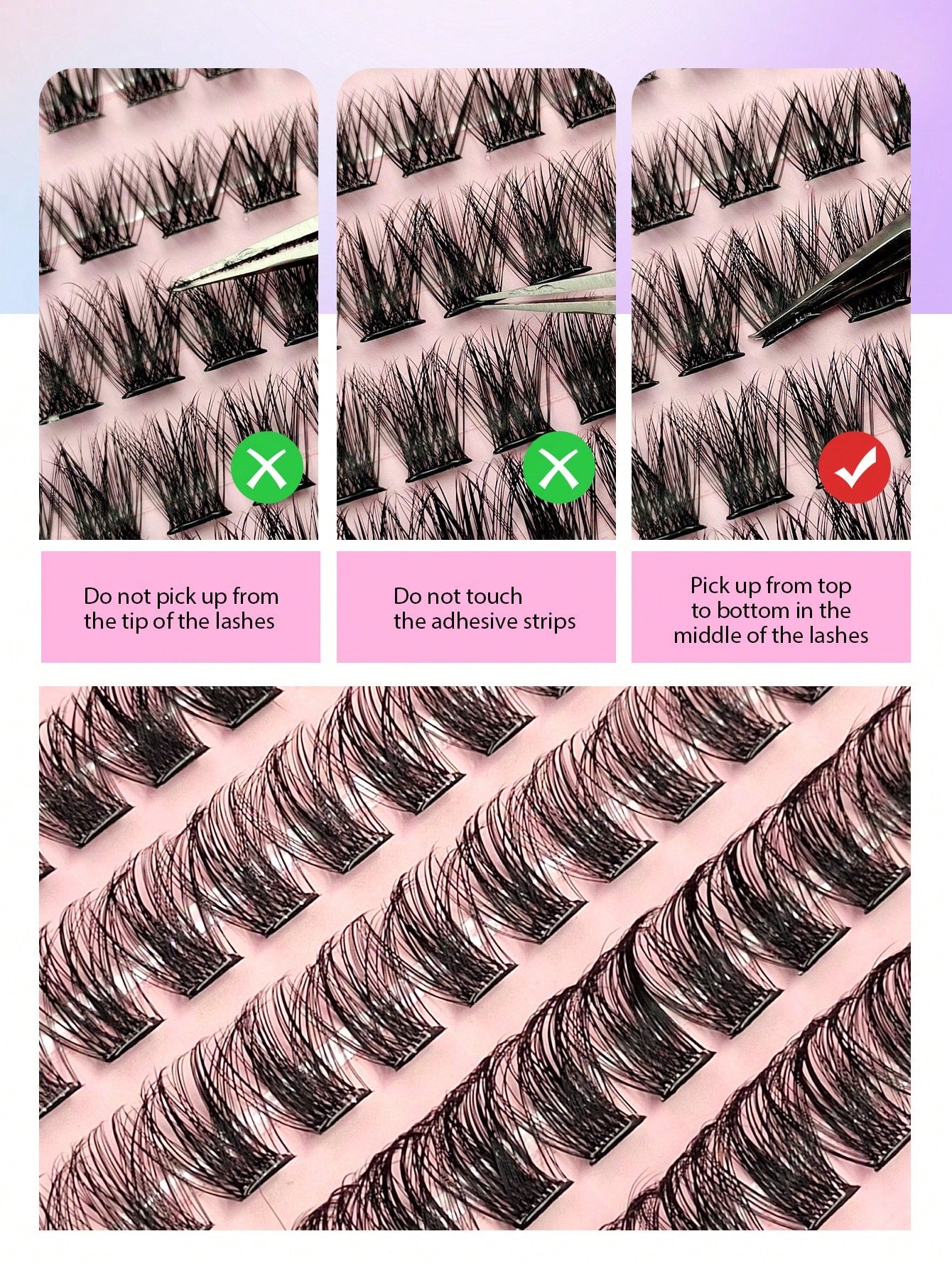 Asiteo 120pcs D-Shape Self-Adhesive Eyelash Clusters, Natural Makeup Effect, No Glue Needed, Long-Lasting & Non-Sticky, Pre-Coated Eyelash Clusters, False Eyelashes, DIY Eyelash Extension