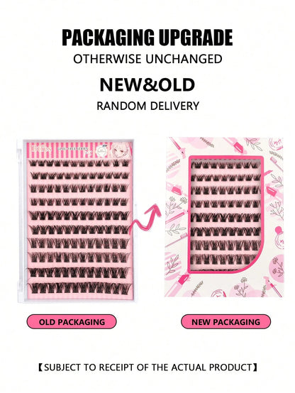 Asiteo 120pcs D-Shape Self-Adhesive Eyelash Clusters, Natural Makeup Effect, No Glue Needed, Long-Lasting & Non-Sticky, Pre-Coated Eyelash Clusters, False Eyelashes, DIY Eyelash Extension