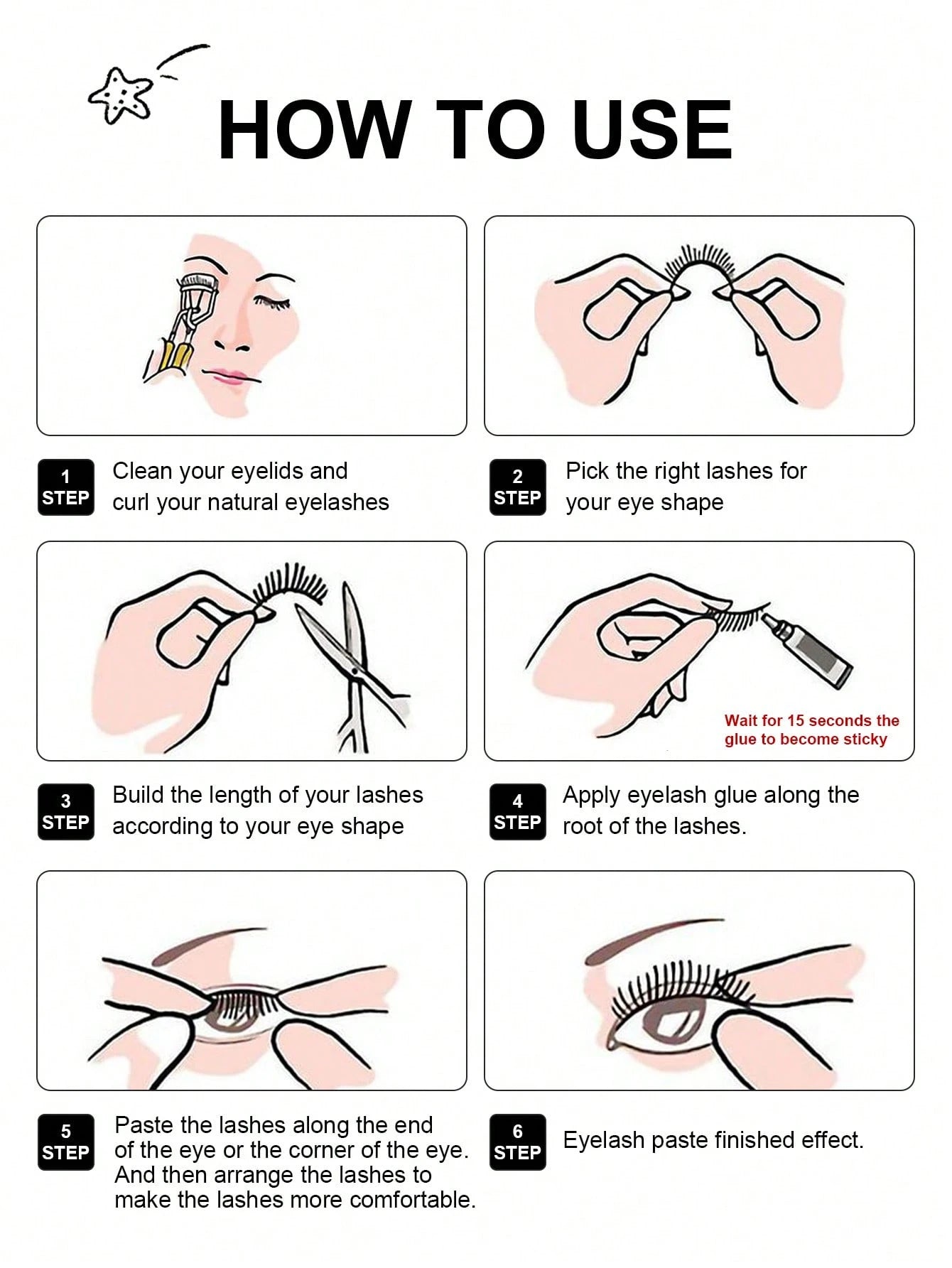 Asiteo 5 Pairs Spike Cartoon False Eyelashes, Japanese Anime Thick Cosplay False Lashes, Natural Thin Faux Mink False Eyelashes, Full Strip Doll Fake Lashes