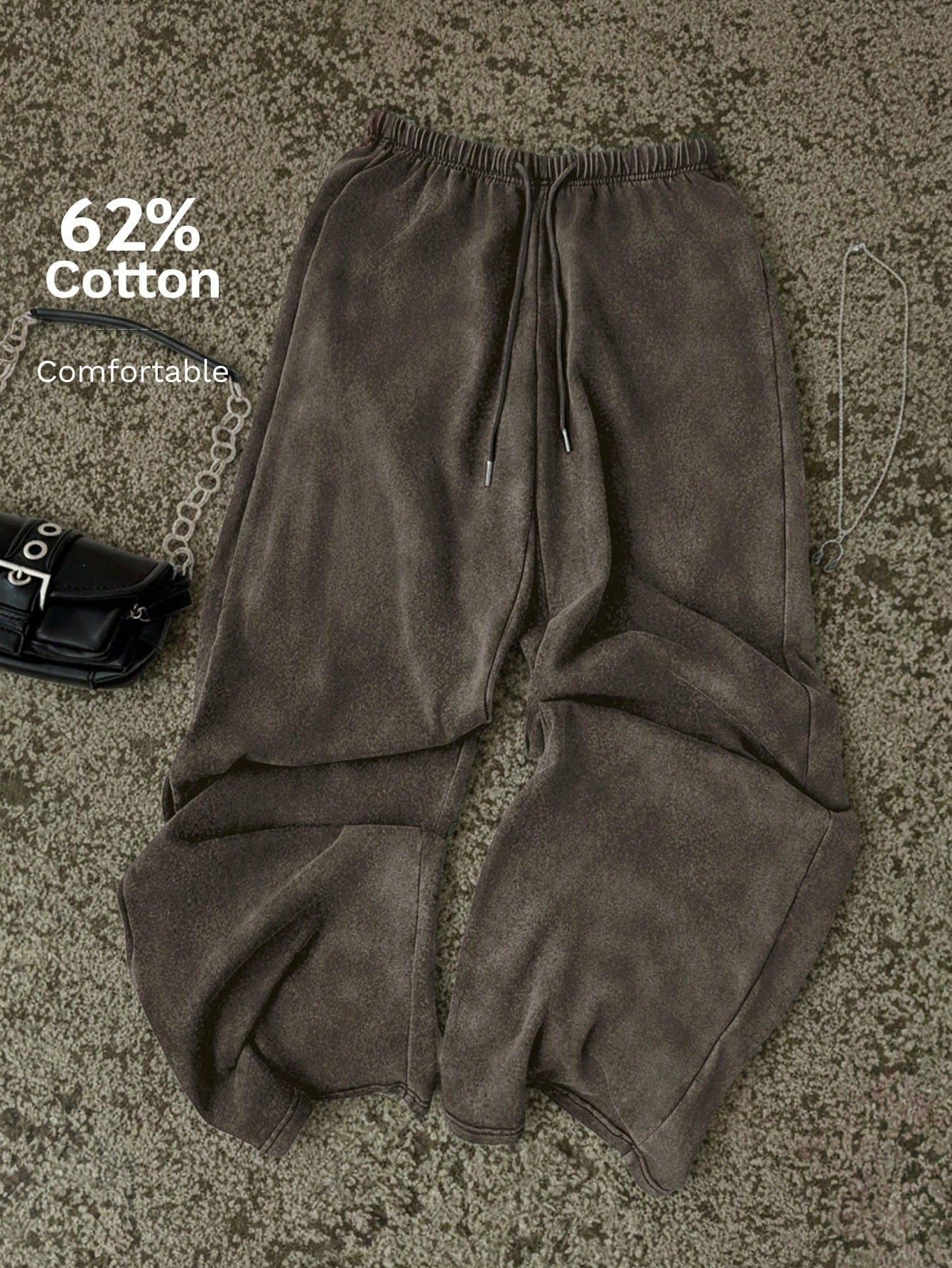 Attitoon Women's Casual Drawstring Waist Washed Cotton Pants, Minimalist Solid Color, Suitable For Daily Commute