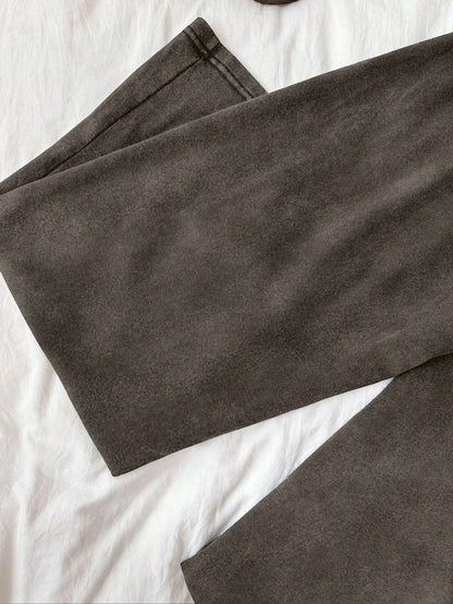 Attitoon Women's Casual Drawstring Waist Washed Cotton Pants, Minimalist Solid Color, Suitable For Daily Commute