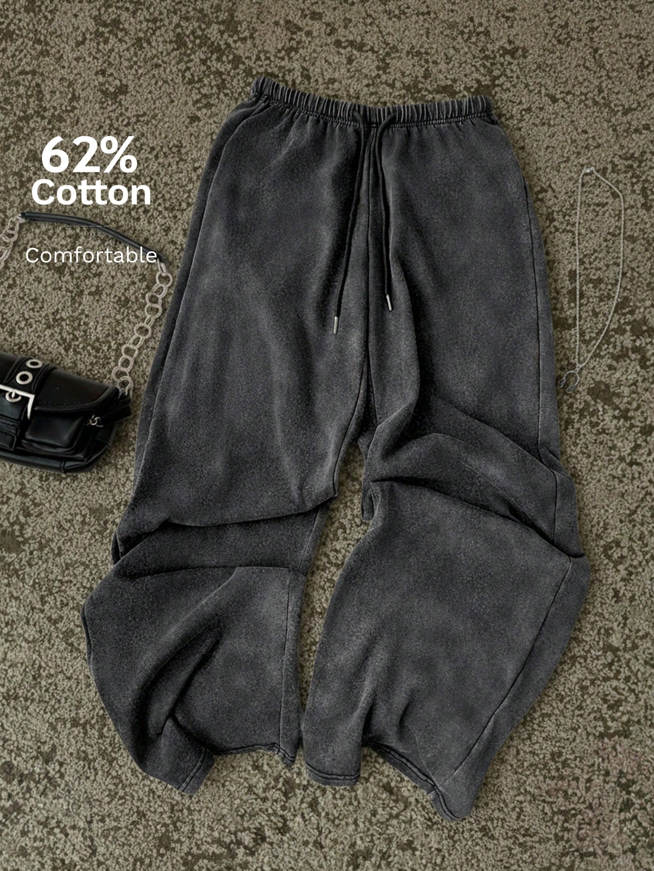 Attitoon Women's Casual Drawstring Waist Washed Cotton Pants, Minimalist Solid Color, Suitable For Daily Commute