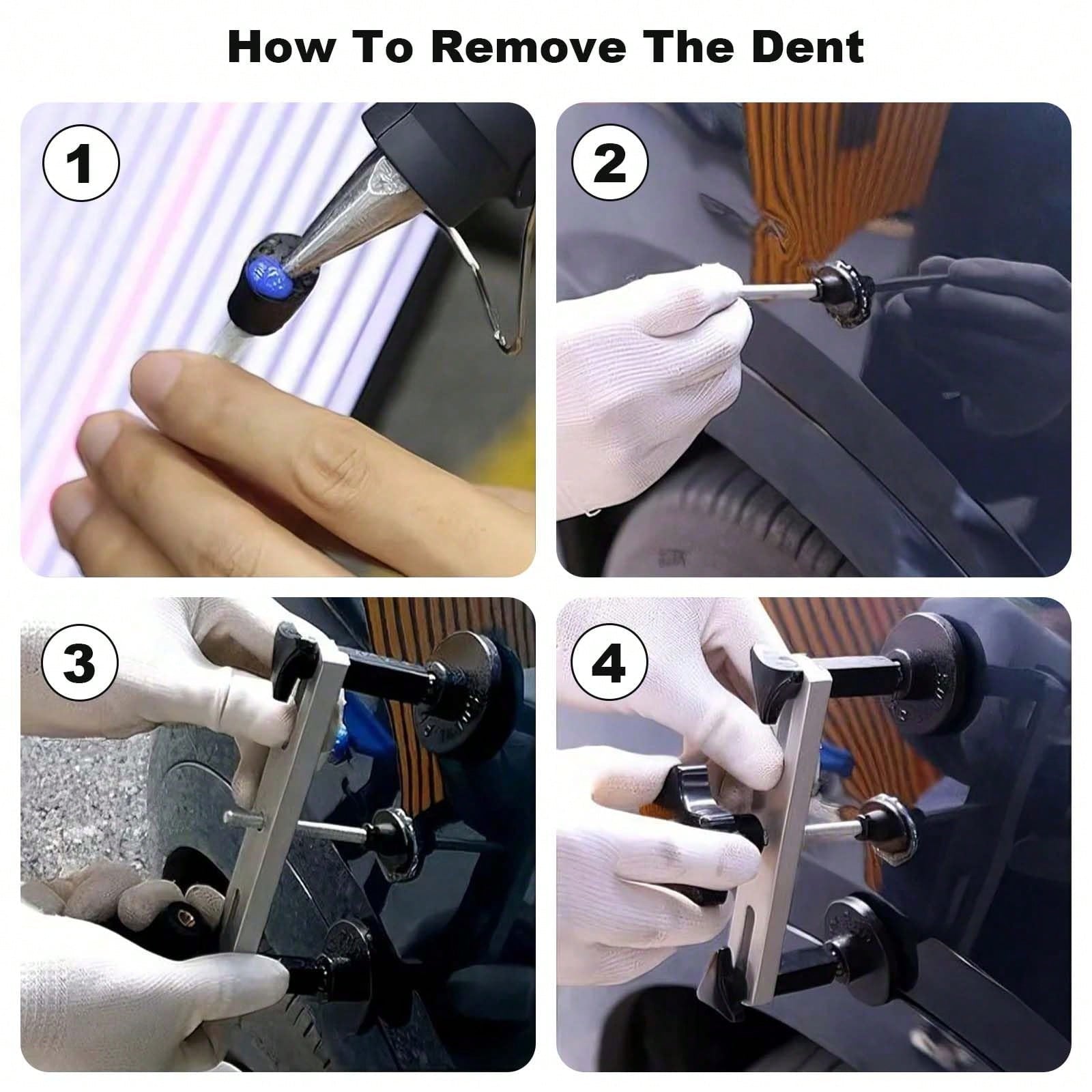 Auto Body Dent Repair Kit, Paint-Friendly Dent Repair Kit With Lifter, Bridge Puller, Rubber Hammer, T-Bar, Suction Cup, Dent Puller For Auto Body Dents