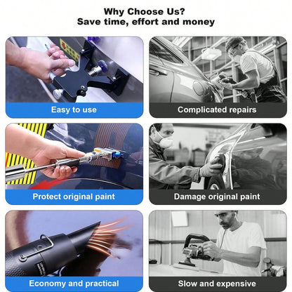 Auto Body Dent Repair Kit, Paint-Friendly Dent Repair Kit With Lifter, Bridge Puller, Rubber Hammer, T-Bar, Suction Cup, Dent Puller For Auto Body Dents