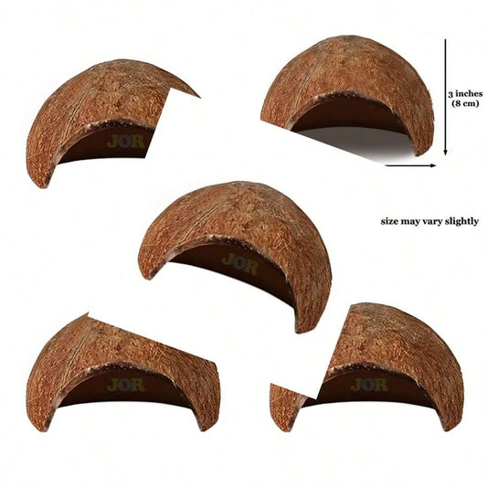 Axolotl Cave Coconut Shell Hideout And Resting Tunnel Shelter For Pleco Crabs Fish Turtles Geckos Tank Decor 5 X 3 1 Pc Per Pack