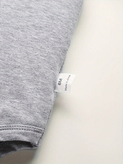 AYJK7 Shark WARNING I'M TEETHING Print Funny Newborn Clothes 100% Cotton Triangle Jumpsuit, Casual Comfortable Short Sleeve Baby Romper