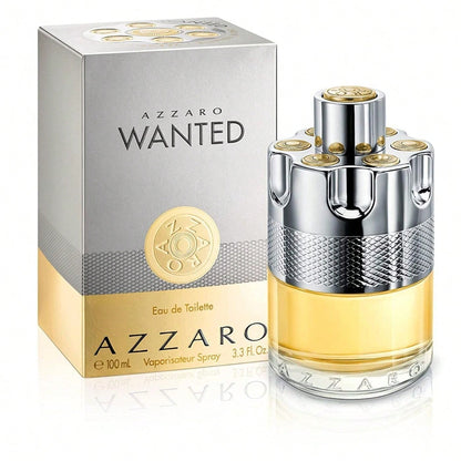 Azzaro Wanted Eau De Toilette- Vibrant & Irresistible Mens Cologne-100ml/ 3.4 Fl Oz- Woody, Citrus & Spicy Fragrance- Fresh Notes Of Cardamom, Lemon, Vetiver- Everyday Wear- Luxury Perfumes For