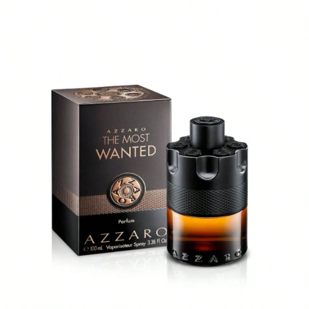 Azzaro Wanted Fragrance Collection – 3.4Options (100ml): Parfum (Ginger & Bourbon Vanilla), Elixir (Raspberry & Leather), Or EDP Intense (Cardamom & Toffee). Long-Lasting Men's Fragrances.