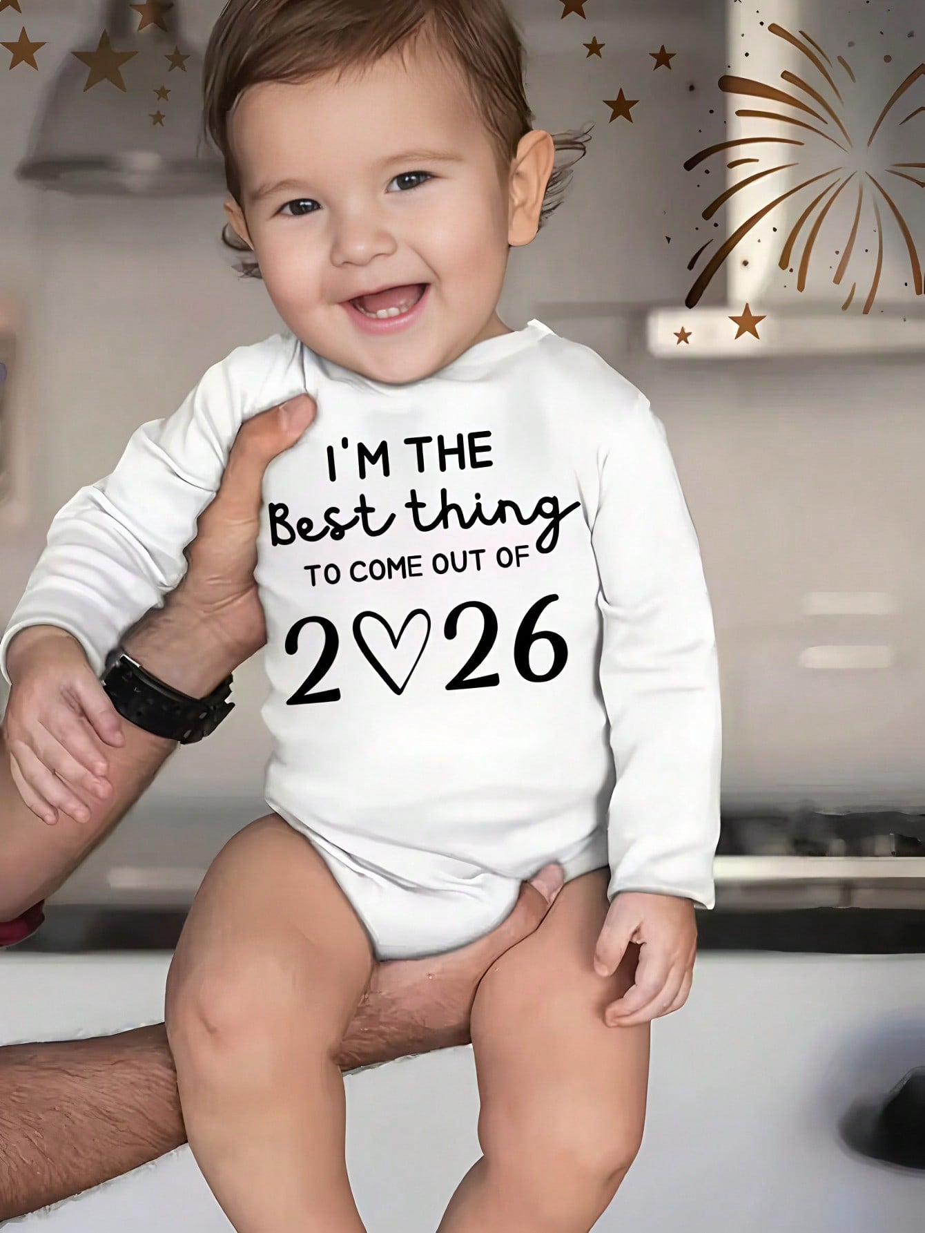 Baby 2026 Outfit- "I'm The Best Thing To Come Out Of 2026" White Short-Sleeve Bodysuit With Number 26 Print, First Year Milestone Romper, Pregnancy Announcement Gift For 2026 Birth Year, Perfect For