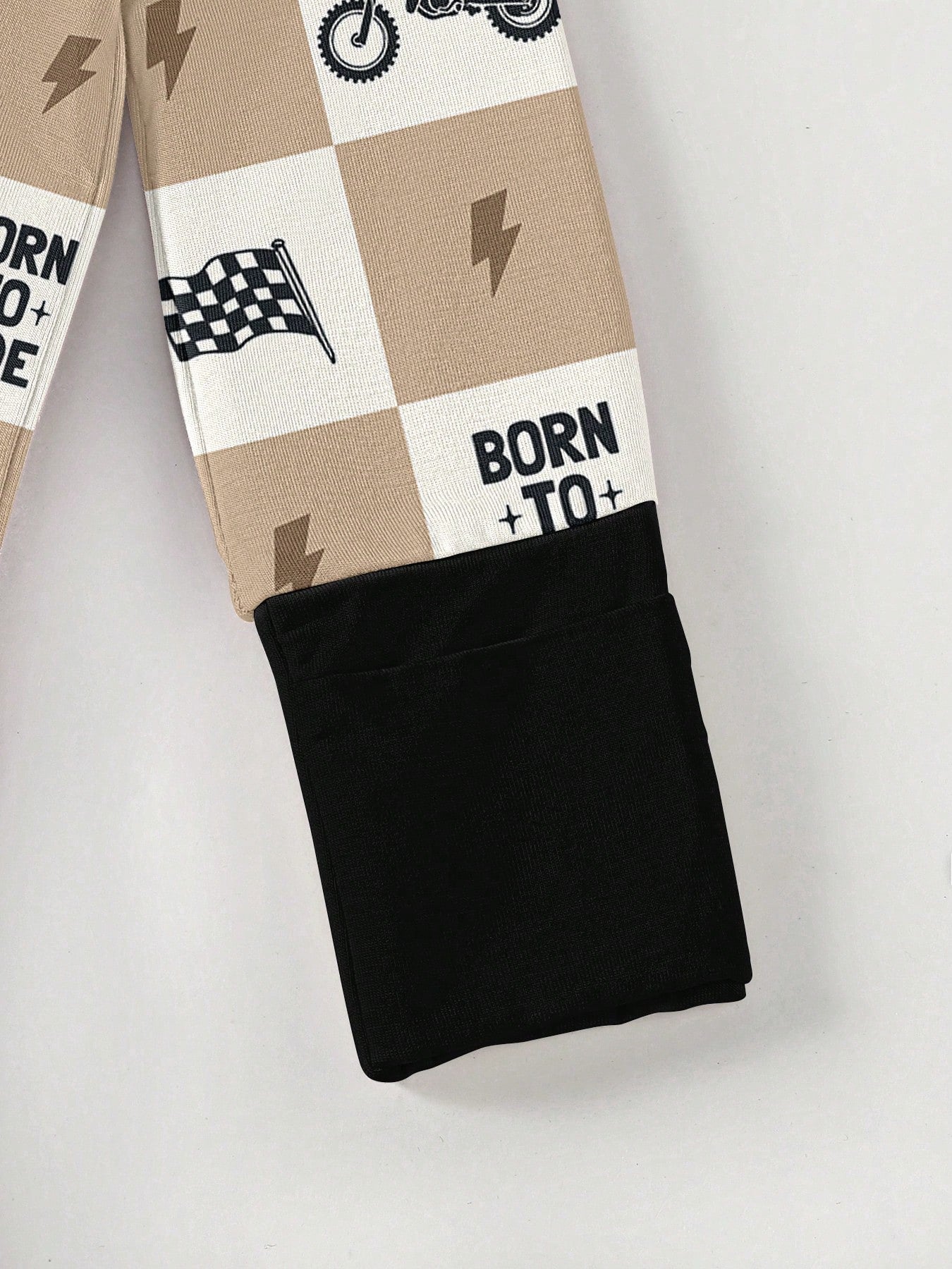 Baby Bamboo Fiber Zip-Up, Born To Ride Print Romper, All-Season Knit Fabric Skinny Fit With Zipper Detail, Boy Baby Clothes, Perfect For Outdoor