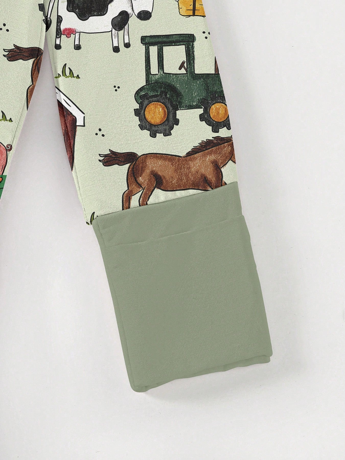 Baby Bamboo Fiber Zip-Up, Farm Cutter Pig Cattle Horse Chicken Print Romper, All-Season Knit Fabric Skinny Fit With Zipper Detail, Boy Baby Clothes, Perfect For Outdoor.