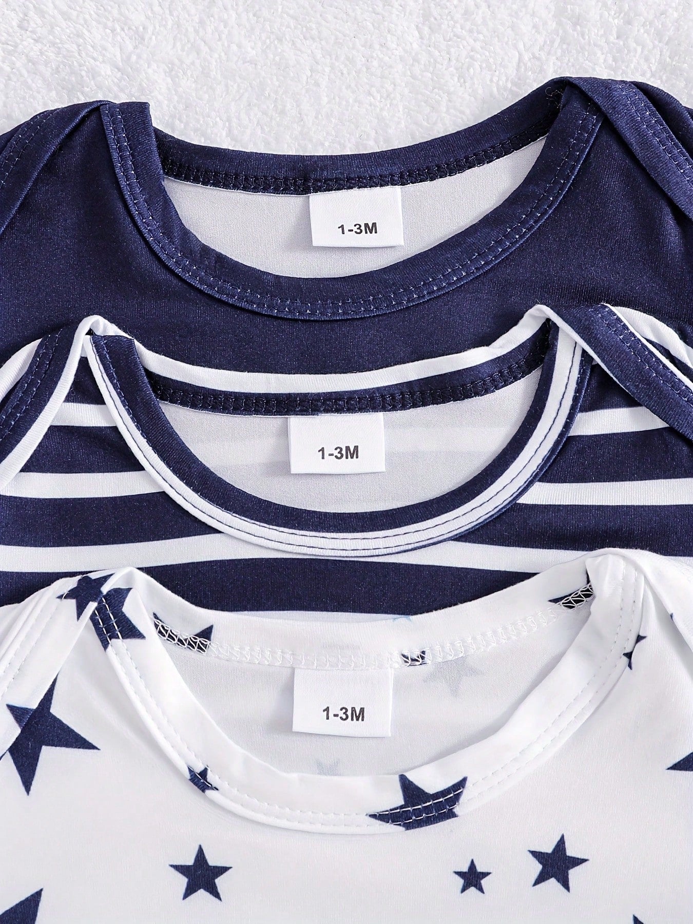 Baby Boy 3pcs Star & Striped Print Jumpsuit Set