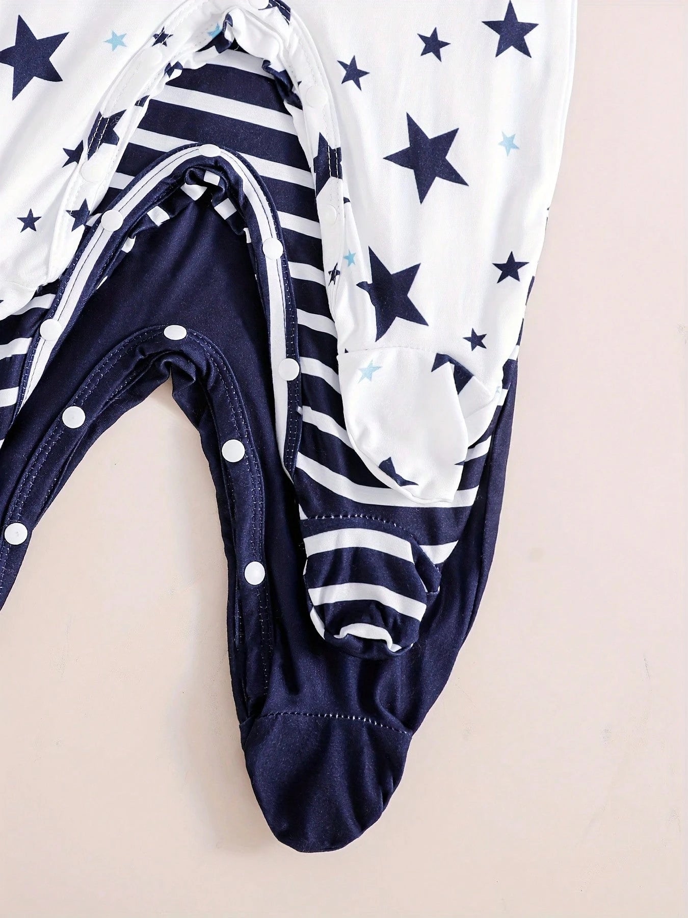 Baby Boy 3pcs Star & Striped Print Jumpsuit Set