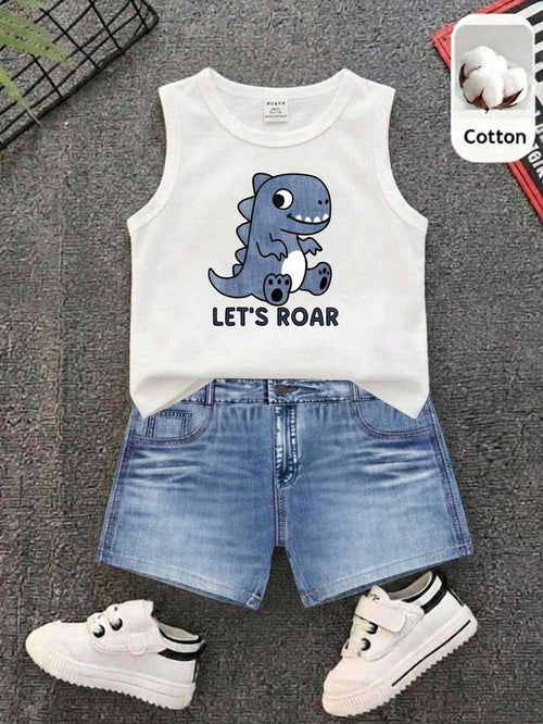 Baby Boy Casual Minimalist Soft Comfortable Outfit Suitable For Spring And Summer