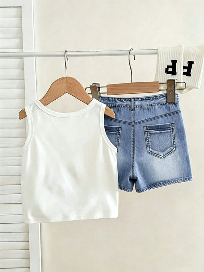 Baby Boy Casual Minimalist Soft Comfortable Outfit Suitable For Spring And Summer