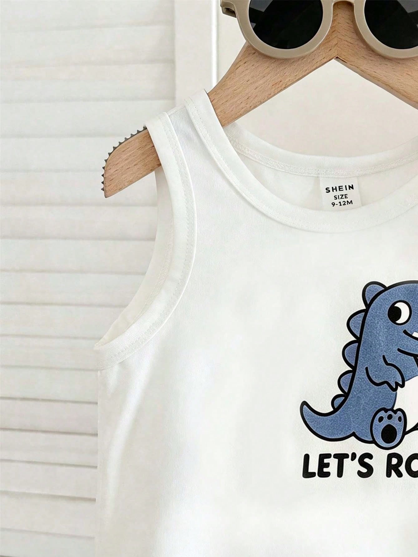Baby Boy Casual Minimalist Soft Comfortable Outfit Suitable For Spring And Summer
