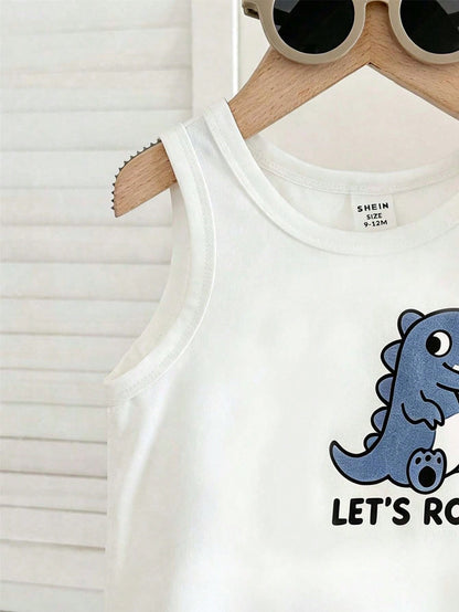 Baby Boy Casual Minimalist Soft Comfortable Outfit Suitable For Spring And Summer