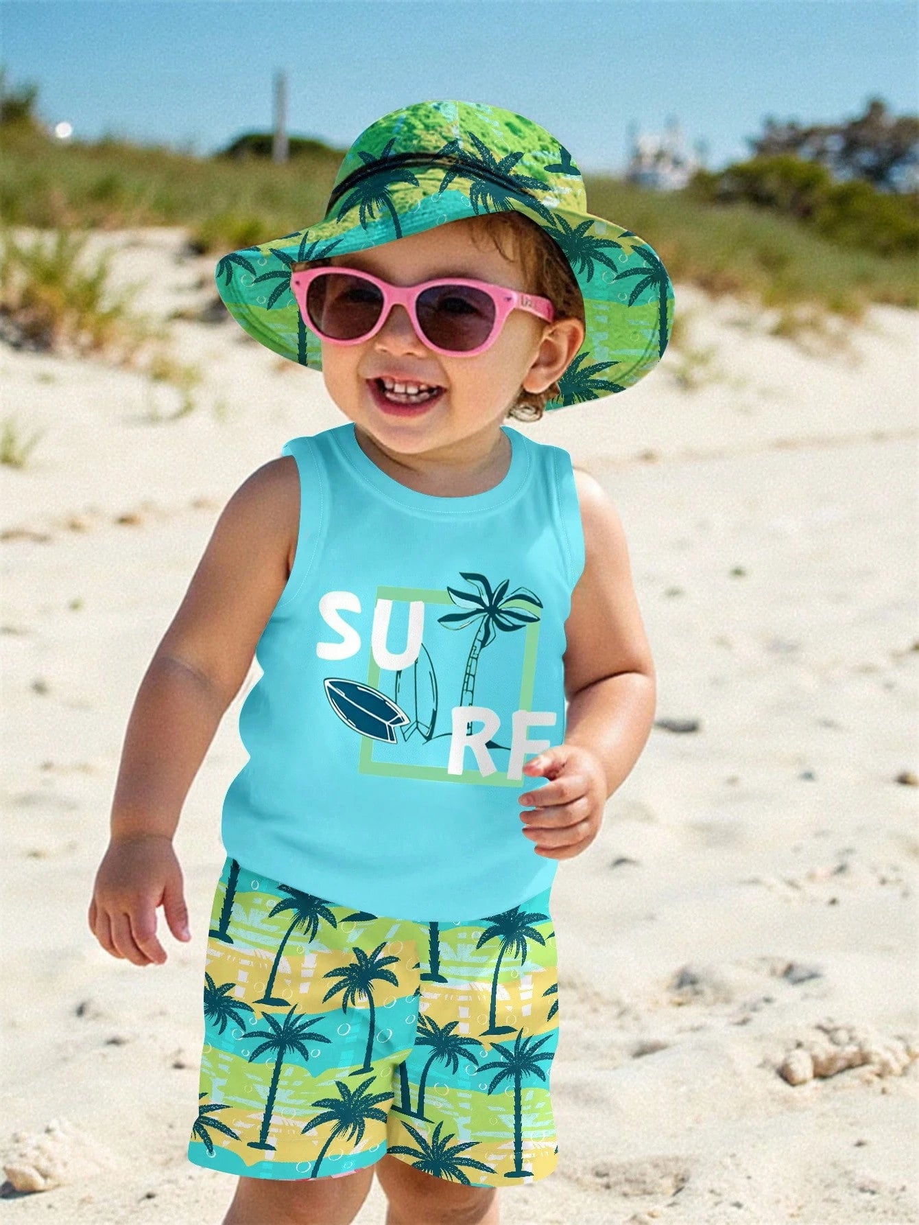 Baby Boy Casual Minimalist Soft Comfortable Outfit Suitable For Spring And Summer