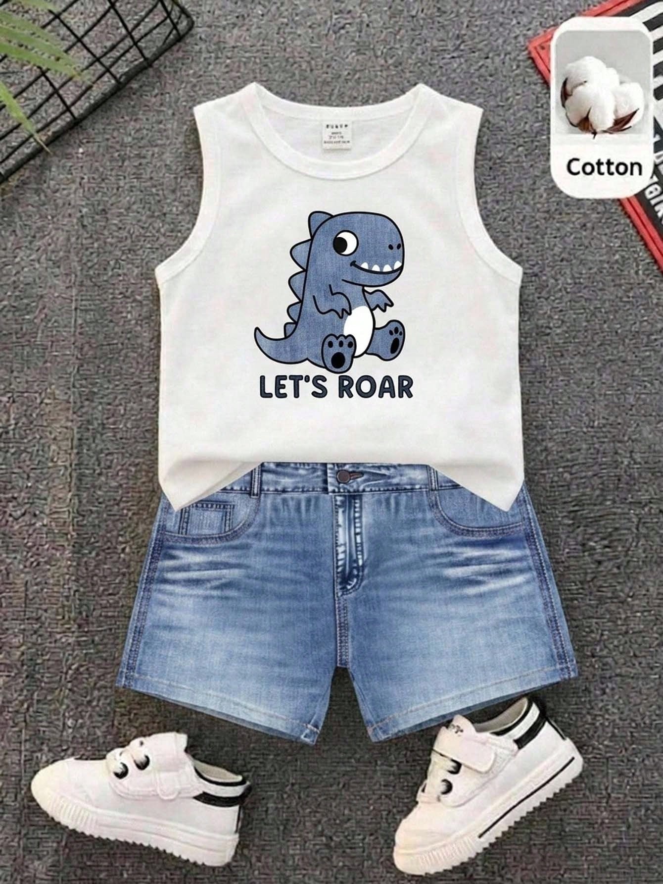 Baby Boy Casual Minimalist Soft Comfortable Outfit Suitable For Spring And Summer
