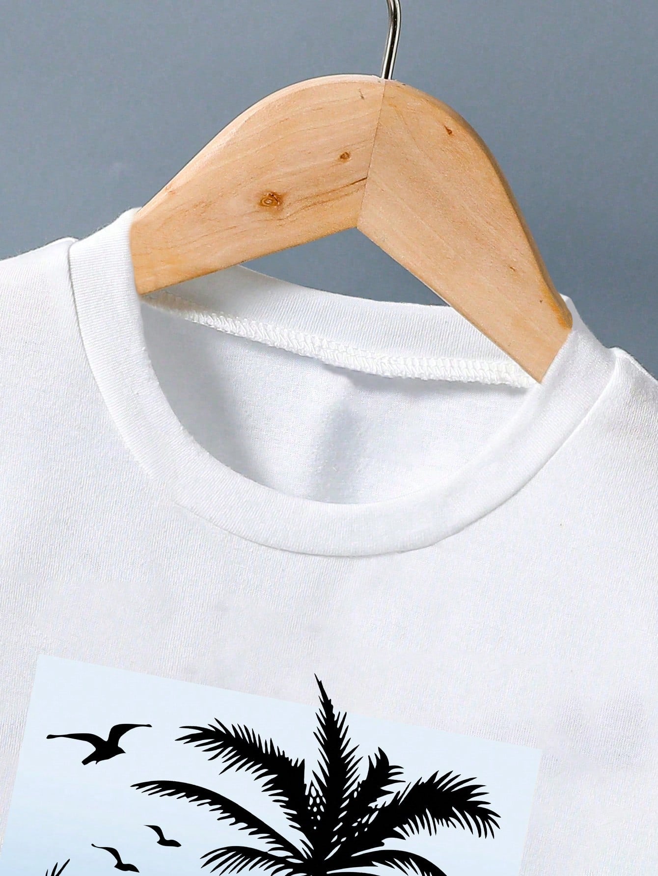 Baby Boy Coconut Tree Print Round Neck Short Sleeve T-Shirt And Shorts Casual Daily Outfit